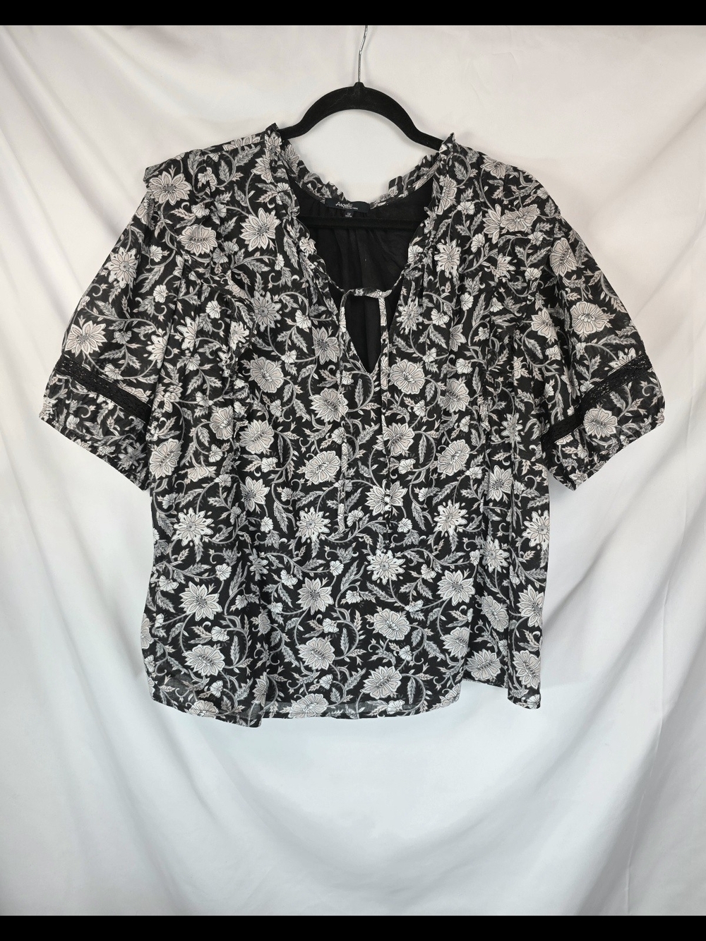 Angels Women’s Boho Chic Floral Peplum Cottagecore Whimsigoth Blouse Size 1X